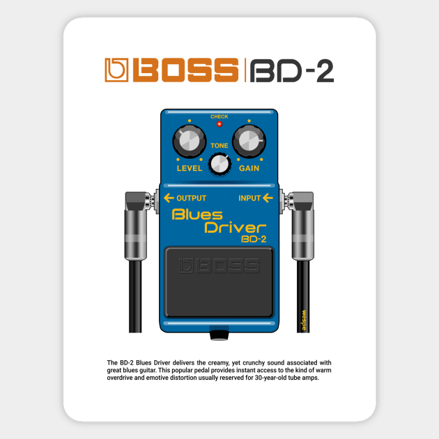 BOSS BD-2 Blues Driver Stomp Box [light] Sticker by wespe